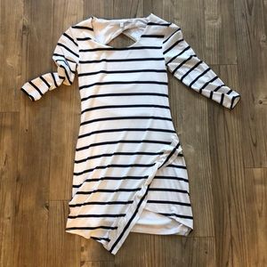 Lovers + Friends white/navy striped dress